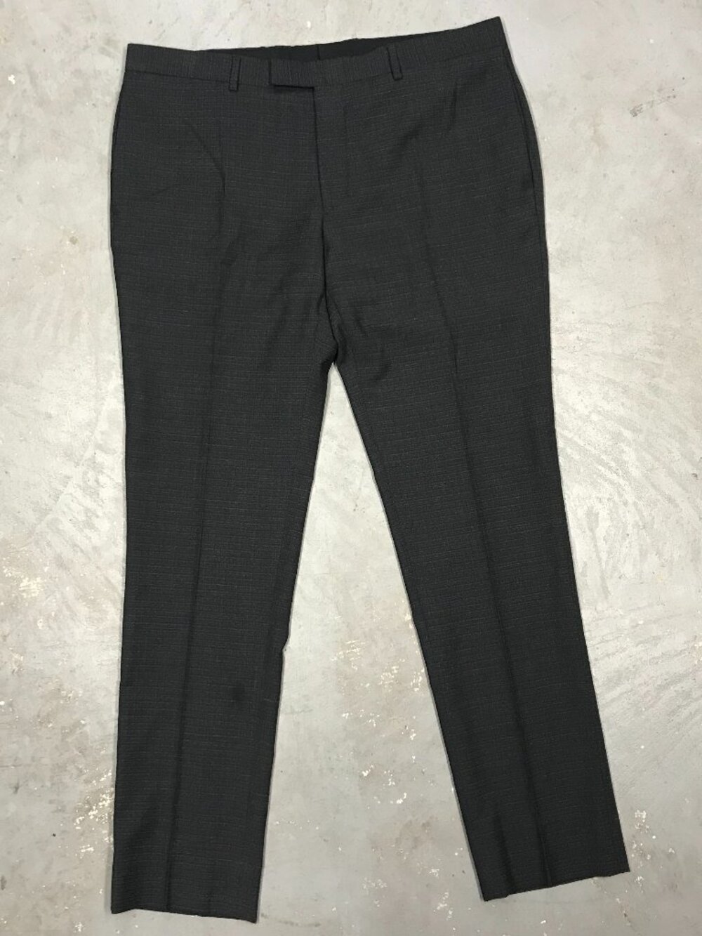 Sandro Paris Dress Pants Textured Wool Trousers Grey 38x32